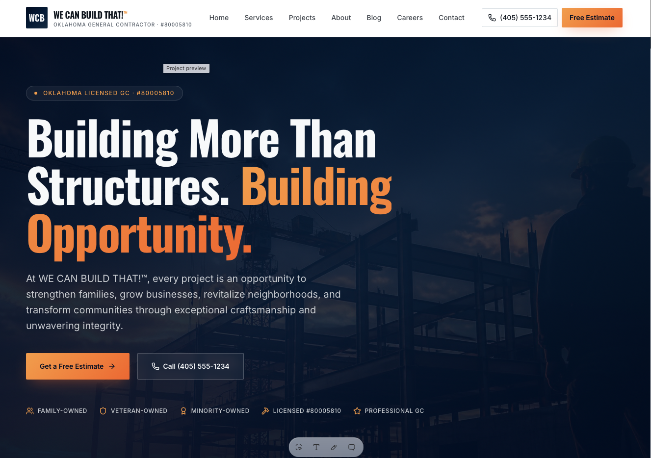 We Can Build That! website preview